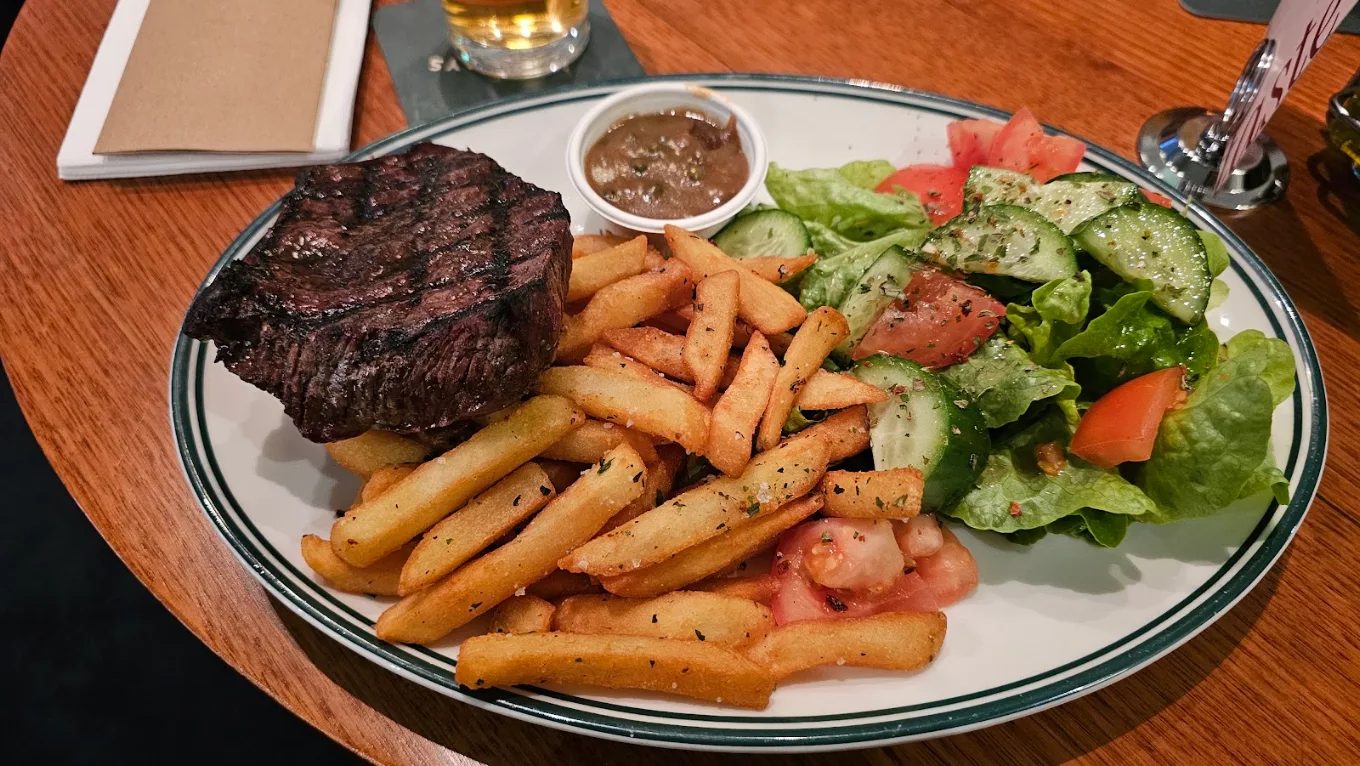 250g rump steak lunch