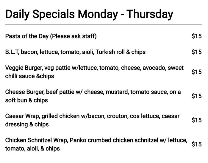 Weekday Lunch Special — Choice of 6 Mains